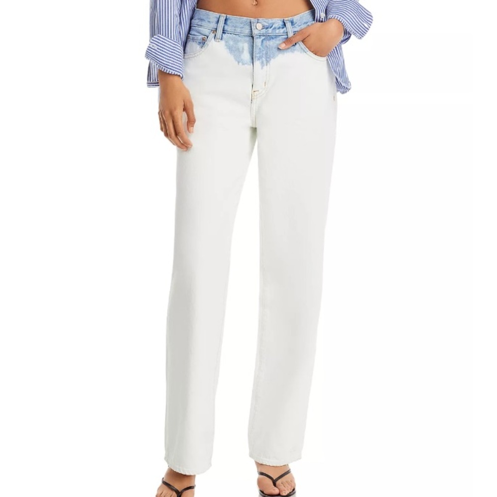 New Pistola Bobbie Mid Rise Loose Straight Jeans in Tidal Wave Size 30
